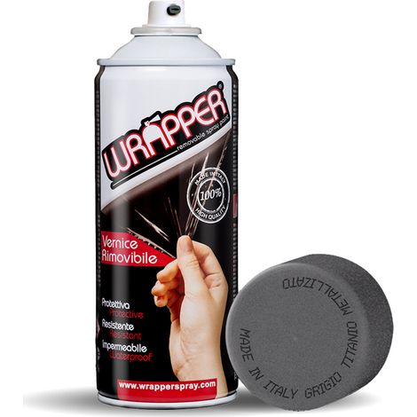 Wrapper, pellicola spray rimovibile, 400 ml - Grigio titanio metallizzato (1/2)