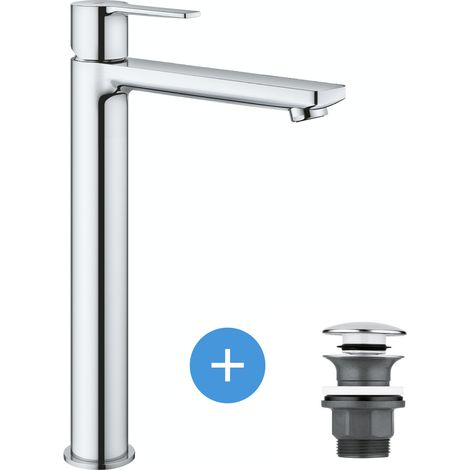 Grohe Juego Lineare Mezclador monomando de lavabo tamaño XL + Grifo de lavabo Grohe clic clac con rebosadero (23405001-CLICCLAC) (1/5)