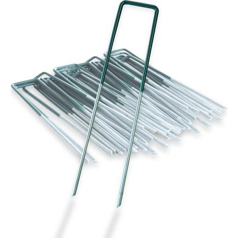 Piquets de fixation Crochets pour gazon synthétique & voile de désherbage, 100 pièces