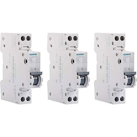 Siemens – Lot de 2 disjoncteurs bipolaires 16A – Courbe de déclenchement C – Protection circuits jusqu'à 450W – Norme NF EN 60898