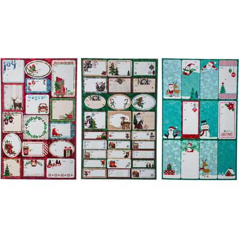 Hoja de 27 etiquetas autoadhesivas láser para regalo - Feeric lights & christmas