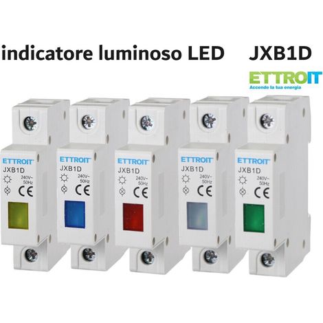 Indicatore luminoso segnalazione LED luce blu 230V occupa 1 modulo DIN Ettroit JXB1D-19