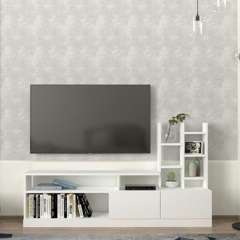 Ensemble meuble TV blanc rangement et niches décoratives MARFA (1/5)