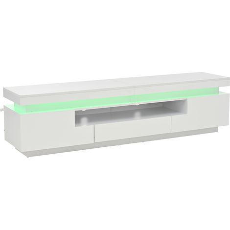 Mobile TV bianco lucido con LED 175 x 38 x 45 cm per TV fino a 75" (1/5)
