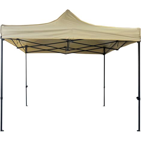 Pavillon Mobili Rebecca Aneto 3x3 m Polyester Metall Beige Schwarz Teilweise montiert