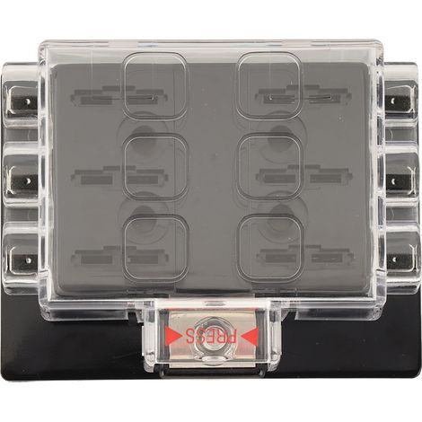Boîte à fusibles à lames ATC/ATO pour bateau, véhicule marin, voiture, camping-car, remorque, 12 à 36 V CC, 6 voies