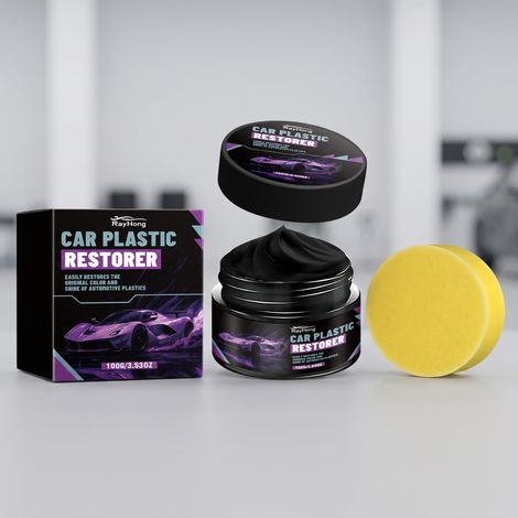 Auto-Kunststoff-Glanzpflegecreme, Polier- und Pflegecreme für Armaturenbrett und Innenraum – 100 g  1 + Schwamm  1 -- BIEMMEDUE (1/5)