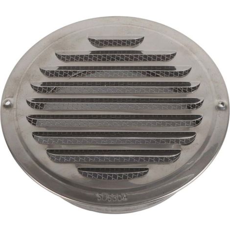 Couvercle de conduit de ventilation, couvercle de ventilation en acier inoxydable 304, grille d'évacuation d'air ronde pour systèmes de ventilation de cuisine, chambre, salle de bain et bureau (160 mm (1/5)