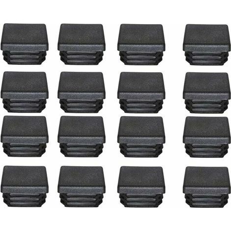 Bouchons en plastique 40 x 40 mm embout carré Tube noir embout en plastique embouts pour pieds de meubles de trampoline 16 pièces (1/5)