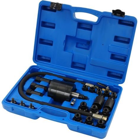 Extracteur d'injecteurs pneumatiques de 23 pièces, extracteur d'injecteurs, kit d'outils d'extraction d'injecteurs pneumatiques avec adaptateur (bleu) (1/5)
