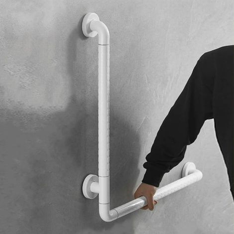 L-förmiger Haltegriff, Wandhalterung aus Edelstahl, rutschfester Sicherheitsgriff 60 x 40 cm, für Toilette, Badezimmer, Badewanne, Treppengeländer
