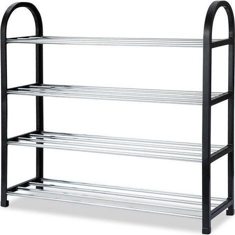 Étagère à chaussures 4 niveaux en aluminium et plastique, rangement chaussures imperméable pour entrée, organisateur de chaussures DIY (1/5)