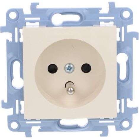 Simon 10 Presa singola con protezioni per circuito di terra e corrente, colore crema, 16A, connettori rapidi, CGZ1CZ.01/41
