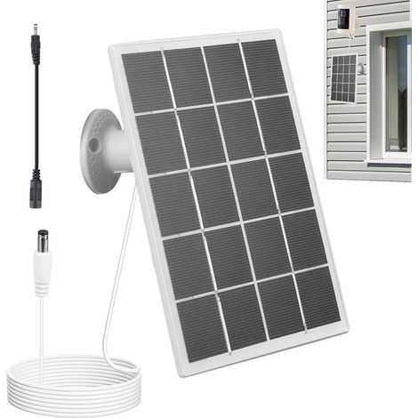 Panneau solaire pour interphone annulaire, panneau solaire pour caméra de Caméra de sécurité CC à panneau solaire 10 W Alimenté en continu pour (1/5)