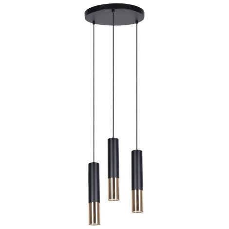 Lampadario moderno nero/oro 3xGU10 Kaja Astina K-4872