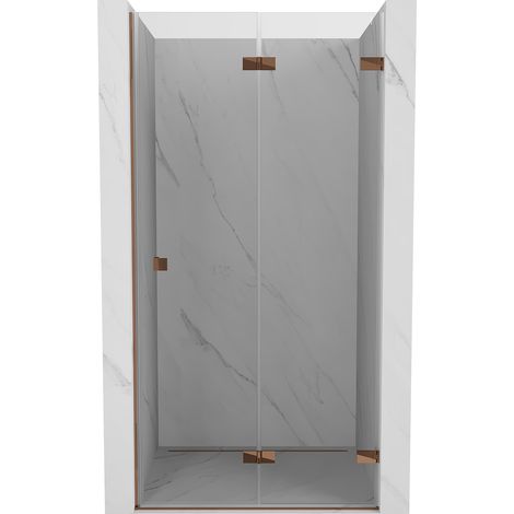 Mexen Lunar-F porte de douche pliante droite 55 cm, transparente, or rose - 836-055-000-60-00-P (1/3)