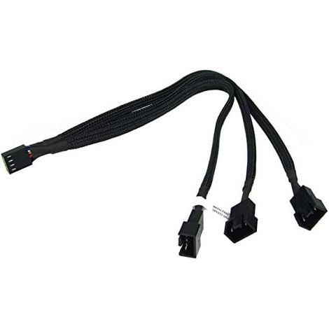 Phobya 4 Pins PWM auf 3 x 4 Pins PWM 30 cm Cavo - Maschio/Femmina, Molex (4 Pins), Molex (4 Pins), Colore Nero (1/4)