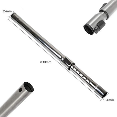 Tubo di prolunga telescopico universale per aspirapolvere da 35 mm - Compatibile con le serie Miele S6, S8, C1, C2, C3 - 5658811 5658812 5658813 9265990 9265991 10275580 - ALTRO (1/3)