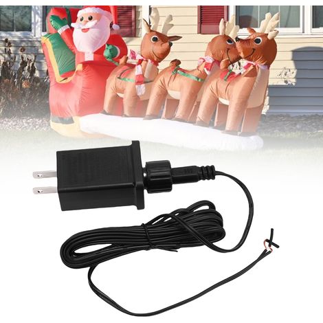 Fuente de alimentación para decoraciones inflables de exterior – Clase de protección II, 1 A, con cable de extensión de 3 m y enchufe impermeable IP44, 60 Hz – 2 unidades – Para LED y decoraciones inf (1/5)