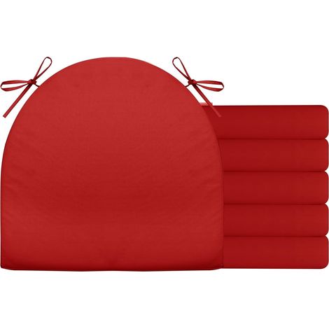 2er Set Stuhlkissen mit Bändern Wasserdicht Rutschfestes Sitzkissen Bequeme Halbrund Sitzpolster für Gartenmöbel Oder Stuhl Wasserdicht Garten 40 x 40 x 4 cm Beige