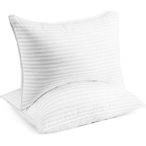 Oreillers de lit Beckham Hotel Collection pour un sommeil réparateur - Taille Queen, lot de 2 - Oreiller de luxe rafraîchissant en gel pour le dos, le ventre ou le côté - 45 x 70 cm-AquaForge