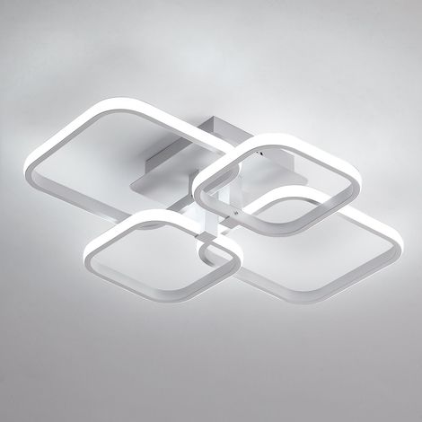 GOECO LED Ceiling Light, Modern Ceiling Lamp 52W 4680LM, White Ceiling Light Fixture for Living Room, Kitchen, Kitchen, Bedroom 6500K Cool White Light