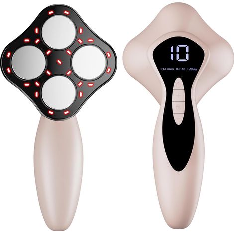 Masseur Anti Cellulite Minceur Machine Appareil Massage Vibra Pro, 4 Têtes de Professionnel Pour La Taille, Ventre, Fesses, Bras, Unisexe, Raffermissement De La Peau (Or Rose) (1/5)