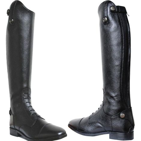 Stivali 42 L: Stivali in pelle bottalata con lacci Winner elasticizzati e cerniera posteriore