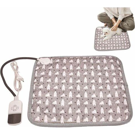 Tapis Chauffant Chien Chat Coussin Chauffant Electrique pour Animaux, Electrique Coussin pour Chien Chat avec Minuterie et Régulateur de Température, Protection Contre la Surchauffe 45 45cm (1/4)