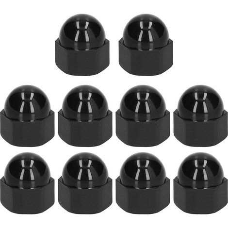 Couvercles d'écrous hexagonaux, 10 pièces, capuchons de Protection en dôme, matériel de fixation en plastique noir, fournitures industrielles M10 (1/5)