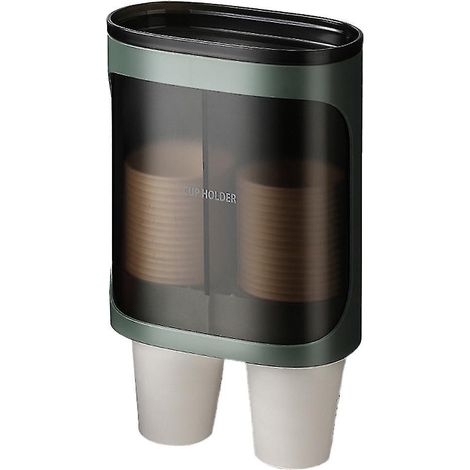 Porte-gobelets à tirer, à fixer sur une plaque adhésive, pour distributeur d'eau ou fontaine murale (modèle 4). (1/5)