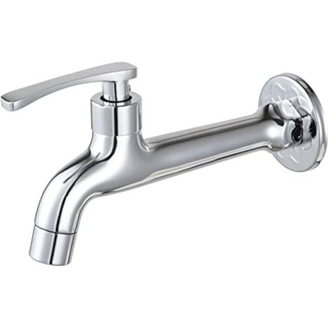 Chrome Brass Faucet Laundry Bathroom Wall Mount Washing Machine Faucet Outdoor Garden Hose Single Cold Tap (1/5)
