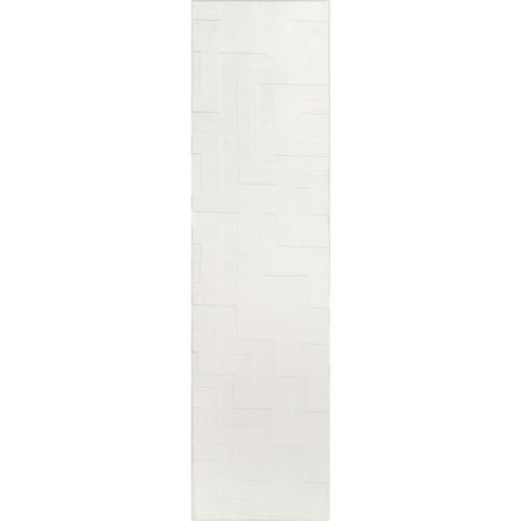 Tappeto da salotto rettangolare in jacquard, 80 x 300 cm, a pelo corto, bianco sporco, Gingera (1/5)