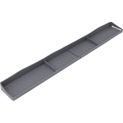 Magnetisches Gewürzregal für den Herd, Silikon, 3 funktionelle Fächer, Küchenorganizer, 76 cm, grau. (1/5)