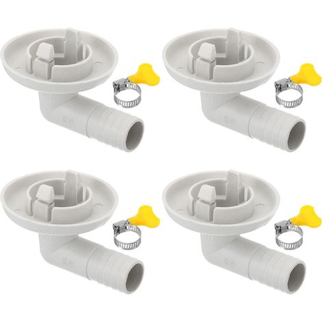 27mm Connecteur de Tuyau de Vidange de Climatiseur, 4 Pcs Connecteur de Vidange Universel avec Cerceau de Serrage pour Robinet D'Unité Ac à Fenêtre Mini-Fendue, Modèle Blanc 9 (1/5)