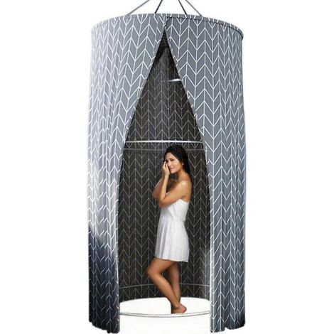 Rideaux de douche, rideau de douche rond, rideau de douche suspendu rond 100x200cm, rideaux de douche extérieurs pour ca Étiquette (1/2)