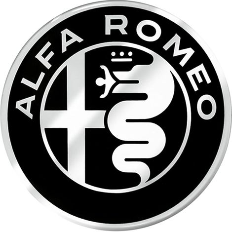 Zwei Alfa Romeo Logos, 74 mm, schwarz und silber, für GT, 147, 159, Mito, Giulietta und Motorhaube. (1/5)