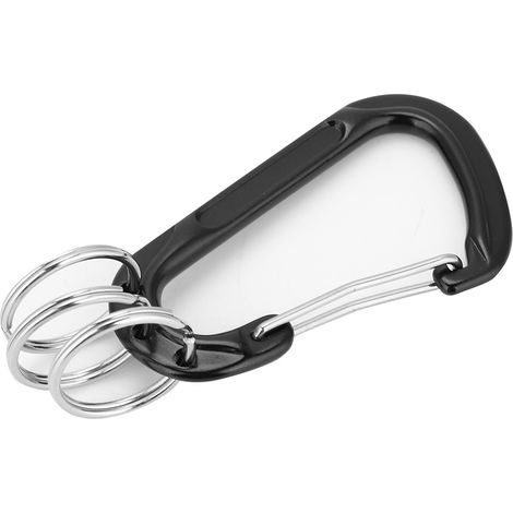 Multifunktionaler Kletterkarabiner aus Aluminiumlegierung, D-Ring für Outdoor-Ausrüstung, schwarz