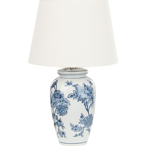 Table Lamp BELUSO Porcelain White/ Blue