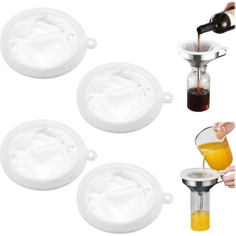 Filtre à Tamis Fin, 4 Tamis Fin en Nylon, Tamis Cuisine Filtre à Tamis Fin Filtre, Passoire à Maille Fine 200/300/400/450 Microns, Filtre Alimentaire pour Jus, Lait, Vin, Café (1/5)