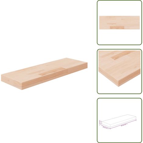 Regalboden 60x20x4 cm Unbehandeltes Massivholz Eiche - Wandregal - Eichendielen - Holzkasten - Regalboden - Wohnraumorganisation (1/5)