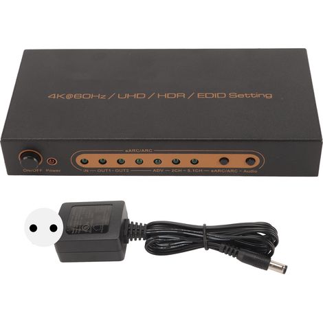 Extracteur audio HDMI 4K 60Hz HDR eARC ARC, convertisseur son HDMI, prise UE 100-240V (1/5)