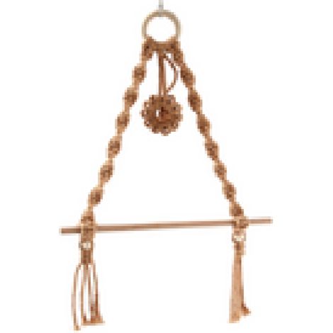 Étagère rangement en corde de coton couleur abricot – Déco murale bohème pour salon ou chambre (1/5)