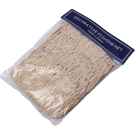 Filet De Pêche - Filet Décoratif En Coton Avec Coquillages - Style Nautique Méditerranéen Pour Mur Photo Cadre D'Affichage - 79 X 40 Pouces - 1 Pièce (1/5)