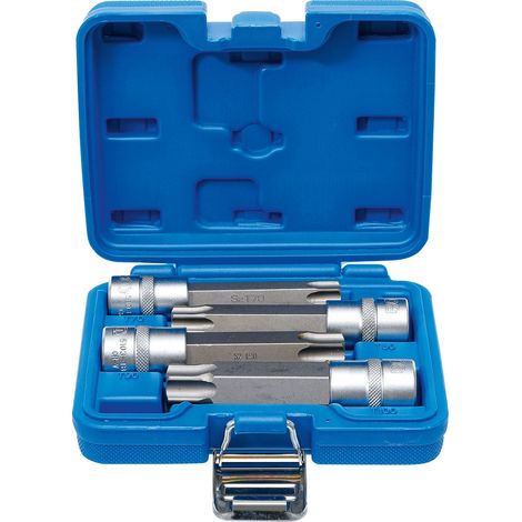 BGS Bit-Einsatz-Satz Antrieb Innenvierkant 12,5 mm (1/2") T-Profil (für Torx) mit Bohrung 4tlg. - 5103 (1/5)