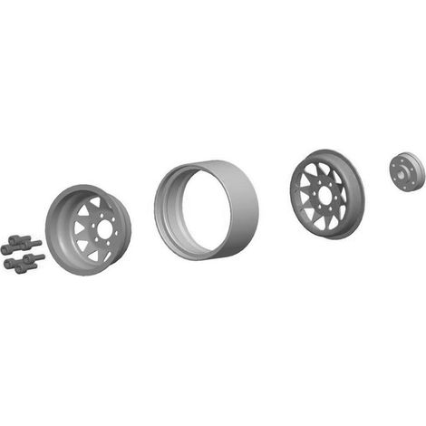 Jantes en alliage d'aluminium Beadlock 2,2 pouces, moyeu, lot de 4, de remplacement pour voitures télécommandées TRAX4 SCX10 90046 AXI03007 RedCat Gen8 1/10 (1/2)
