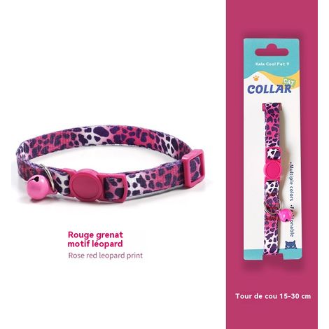 Collier pour chat avec clochette - Sécurité anti-étranglement - Couleurs tendance - Convient aux chats ayant un tour de cou de 15 à 30 cm