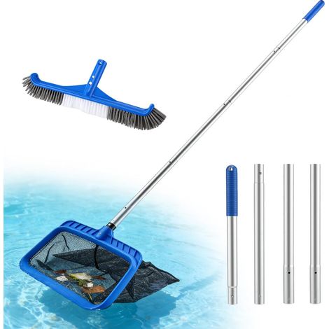 Kit de nettoyage de piscine - Filet à mailles fines - 44,5 x 28 x 40 cm - Brosse de piscine de 44,5 cm - Brosse à cadre stable avec extrémité incurvée - Convient pour barre télescopique standard (1/5)