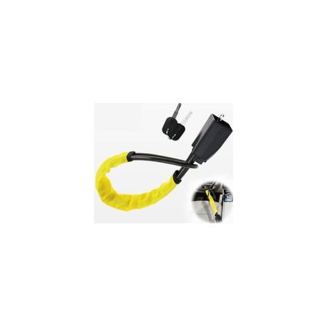 Antivol de volant de voiture – Câble antivol rétractable, sécurité antivol de voiture, antivol universel en acier inoxydable avec clé, adapté pour voitures, camionnettes, camions (1/5)