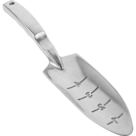 Truelle de jardin manuelle - Petite pelle de jardin - Rempotage des plantes - Alliage d'aluminium léger - 27 cm - Argent (1/5)